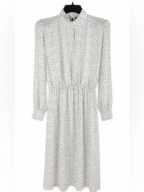 ZARA Polka Dot Dress Women’s Small Black & White Famous Flowy Midi